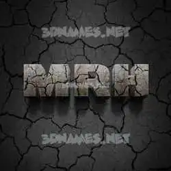 mrh in Cracked Stone style - 3D name wallpaper