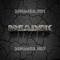 msadek in Cracked Stone style - 3D name wallpaper