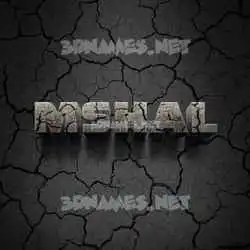 mshal in Cracked Stone style - 3D name wallpaper