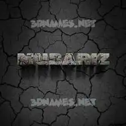mubariz in Cracked Stone style - 3D name wallpaper