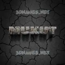 mukut in Cracked Stone style - 3D name wallpaper