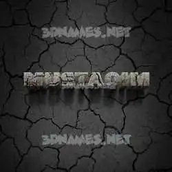 mustaqim in Cracked Stone style - 3D name wallpaper
