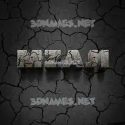 mzaji in Cracked Stone style - 3D name wallpaper