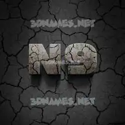 n9 in Cracked Stone style - 3D name wallpaper