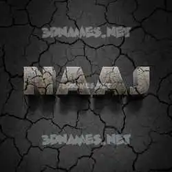 naaj in Cracked Stone style - 3D name wallpaper