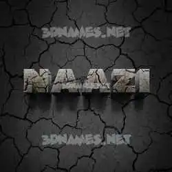 naazi in Cracked Stone style - 3D name wallpaper