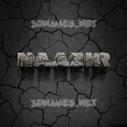 naazir in Cracked Stone style - 3D name wallpaper