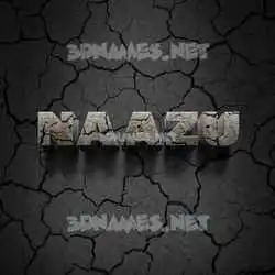 naazu in Cracked Stone style - 3D name wallpaper