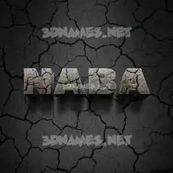 naba in Cracked Stone style - 3D name wallpaper