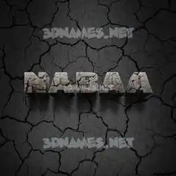 nabaa in Cracked Stone style - 3D name wallpaper