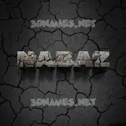 nabaz in Cracked Stone style - 3D name wallpaper