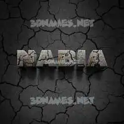 nabia in Cracked Stone style - 3D name wallpaper