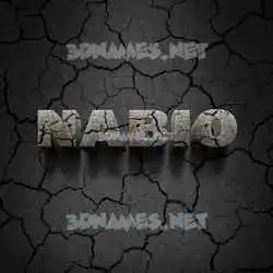 nabio in Cracked Stone style - 3D name wallpaper