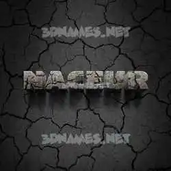 naceur in Cracked Stone style - 3D name wallpaper