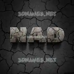 nad in Cracked Stone style - 3D name wallpaper