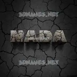 nada in Cracked Stone style - 3D name wallpaper