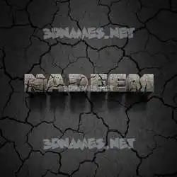 nadeem in Cracked Stone style - 3D name wallpaper