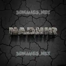nadhir in Cracked Stone style - 3D name wallpaper