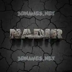 nadir in Cracked Stone style - 3D name wallpaper