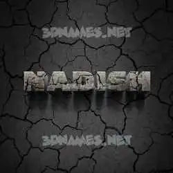 nadish in Cracked Stone style - 3D name wallpaper