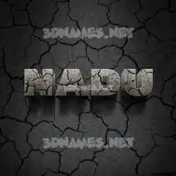 nadu in Cracked Stone style - 3D name wallpaper