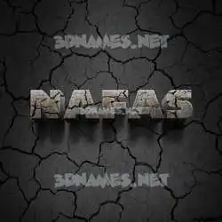 nafas in Cracked Stone style - 3D name wallpaper