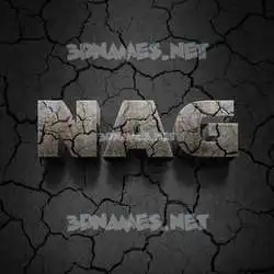 nag in Cracked Stone style - 3D name wallpaper