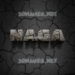 naga in Cracked Stone style - 3D name wallpaper