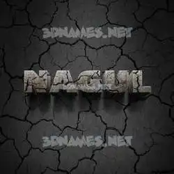 nagul in Cracked Stone style - 3D name wallpaper