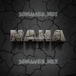 naha in Cracked Stone style - 3D name wallpaper