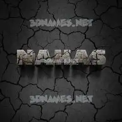 nahas in Cracked Stone style - 3D name wallpaper