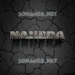 naheda in Cracked Stone style - 3D name wallpaper