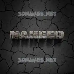 naheed in Cracked Stone style - 3D name wallpaper