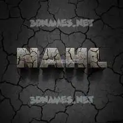nahl in Cracked Stone style - 3D name wallpaper