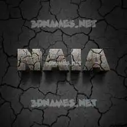 naia in Cracked Stone style - 3D name wallpaper