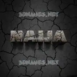 naija in Cracked Stone style - 3D name wallpaper