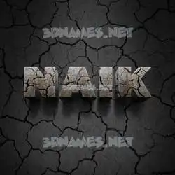 naik in Cracked Stone style - 3D name wallpaper