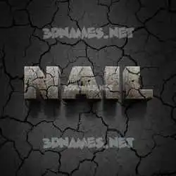 nail in Cracked Stone style - 3D name wallpaper