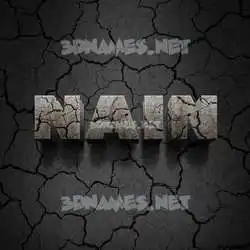 nain in Cracked Stone style - 3D name wallpaper