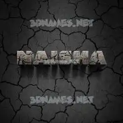 naisha in Cracked Stone style - 3D name wallpaper
