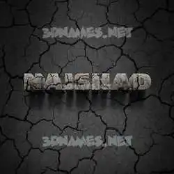 naishad in Cracked Stone style - 3D name wallpaper