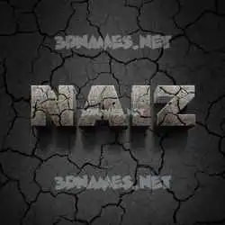 naiz in Cracked Stone style - 3D name wallpaper