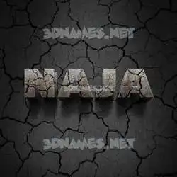 naja in Cracked Stone style - 3D name wallpaper