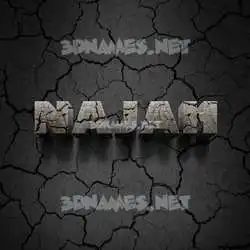najah in Cracked Stone style - 3D name wallpaper