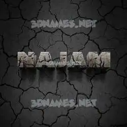 najam in Cracked Stone style - 3D name wallpaper