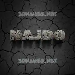 najdo in Cracked Stone style - 3D name wallpaper