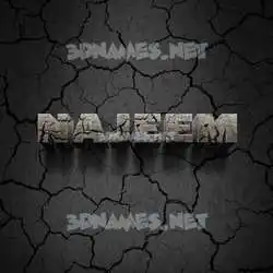 najeem in Cracked Stone style - 3D name wallpaper