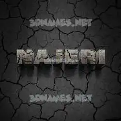 najeri in Cracked Stone style - 3D name wallpaper