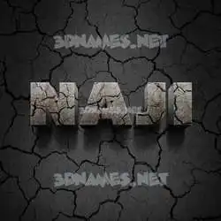 naji in Cracked Stone style - 3D name wallpaper