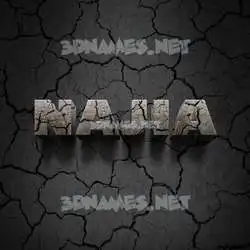 najia in Cracked Stone style - 3D name wallpaper